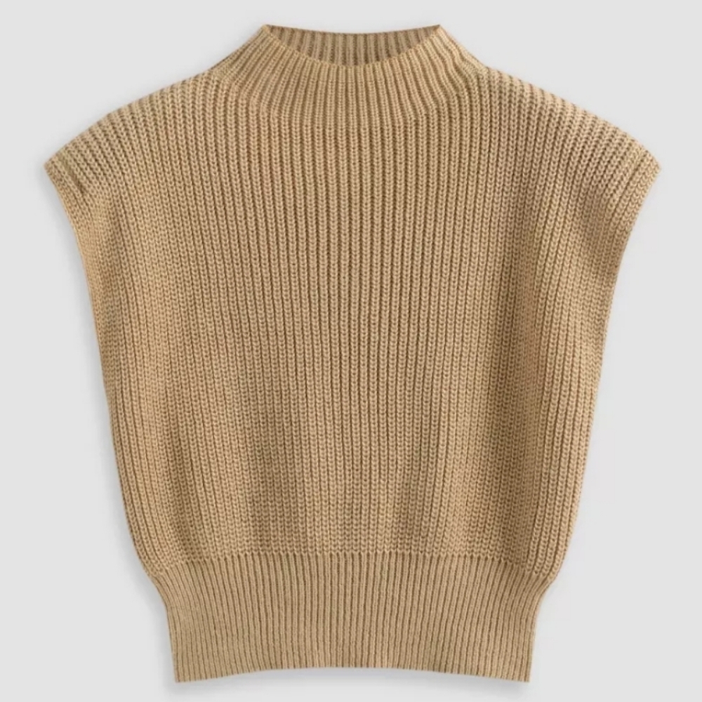 Cider - Solid High Neck Knit Vest